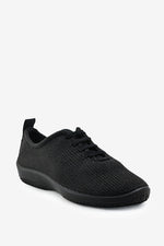 LS - Knit Lace-Up Sneaker - Black