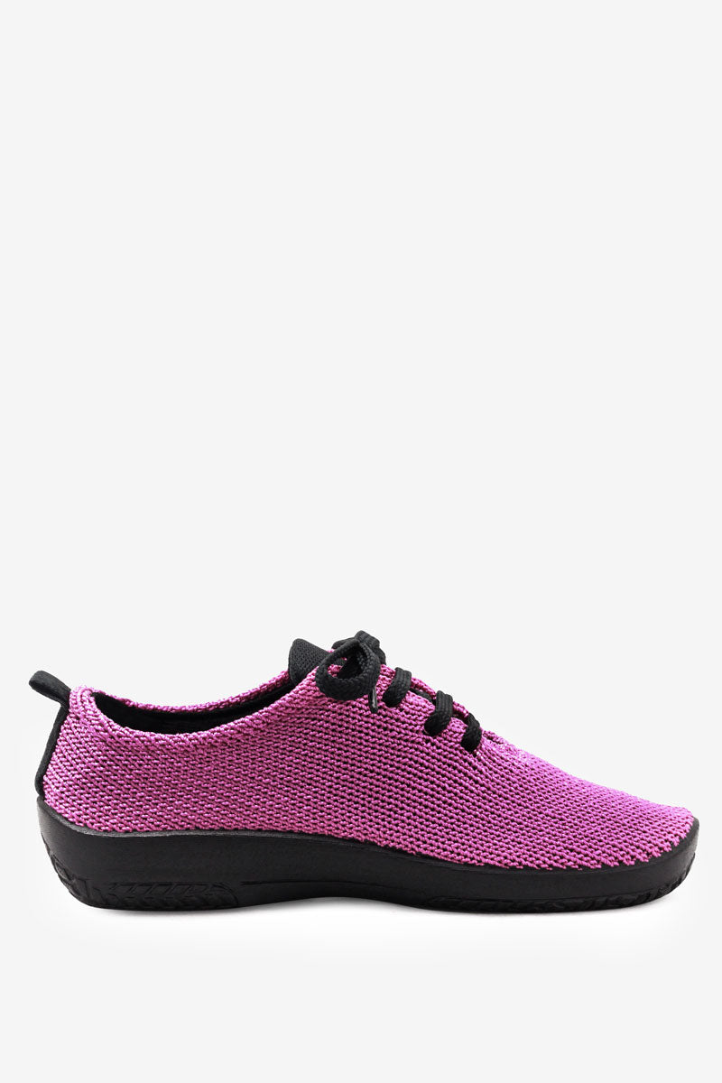 LS - Knit Lace-Up Sneaker - Fuchsia