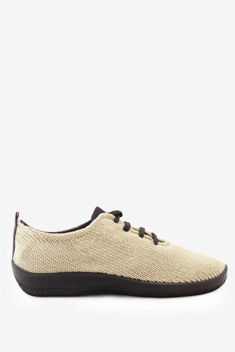 LS - Knit Lace-Up Sneaker - Beige