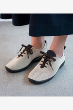 LS - Knit Lace-Up Sneaker - Beige