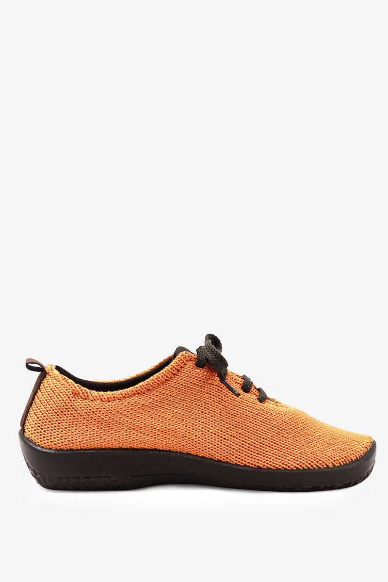 LS - Knit Lace-Up Sneaker - Orange