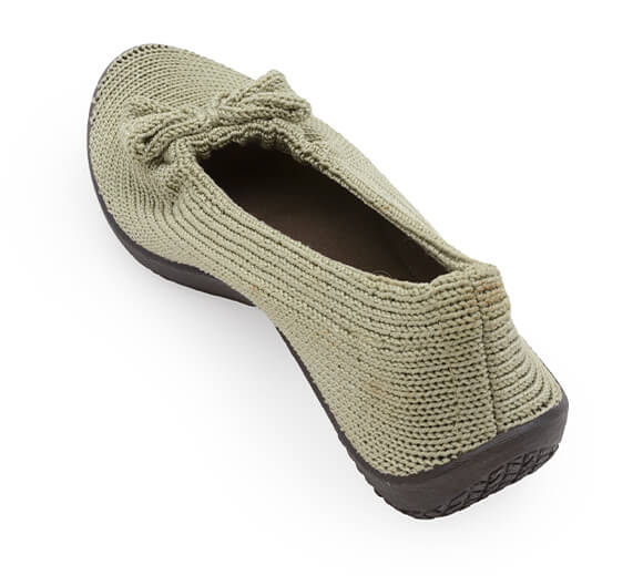 Lyla Sport - Knit Bow-Detail Flat - Green Earth