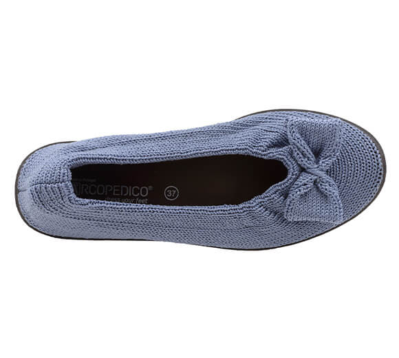 Lyla Sport - Knit Bow-Detail Flat - Blue Earth