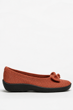 Lyla Sport - Knit Bow-Detail Flat - Brick