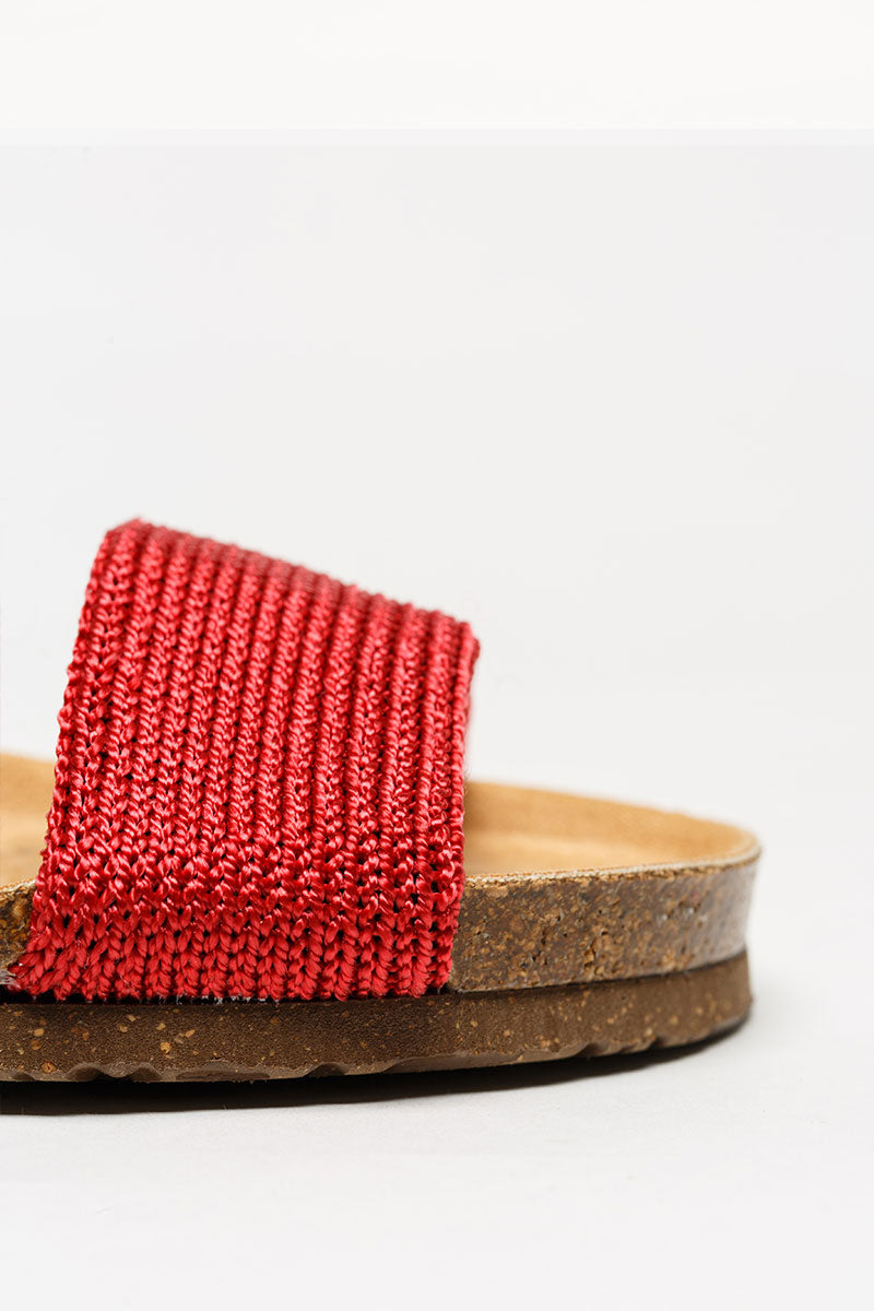 Murray - Knit Cork Sandal - Red