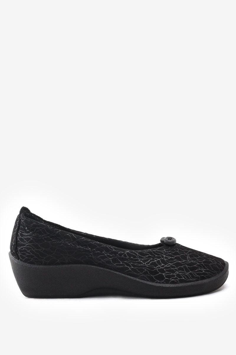L14 - Lytech Quilted Ballerina Flat - Olas Black