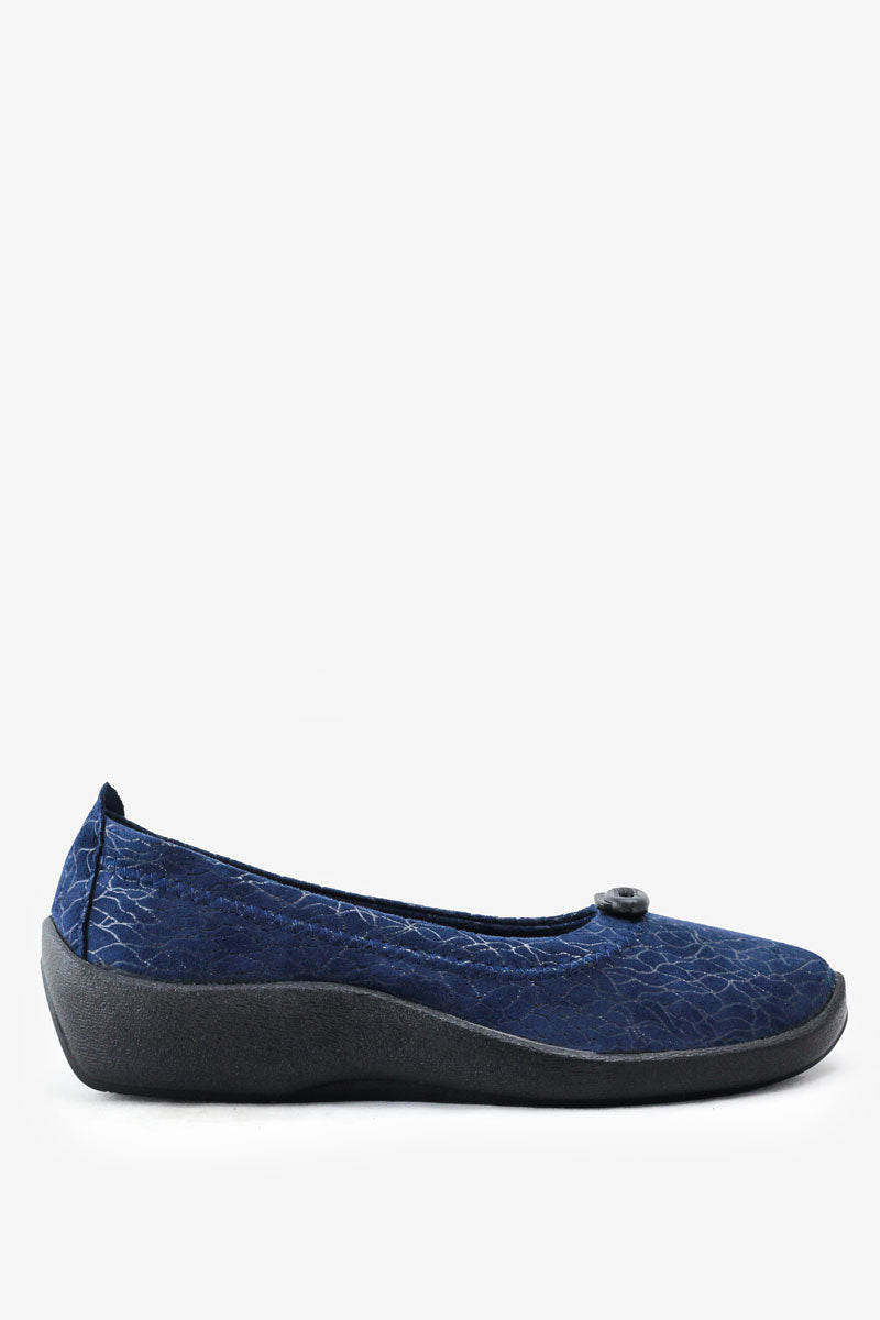 L14 - Lytech Quilted Ballerina Flat - Olas Navy