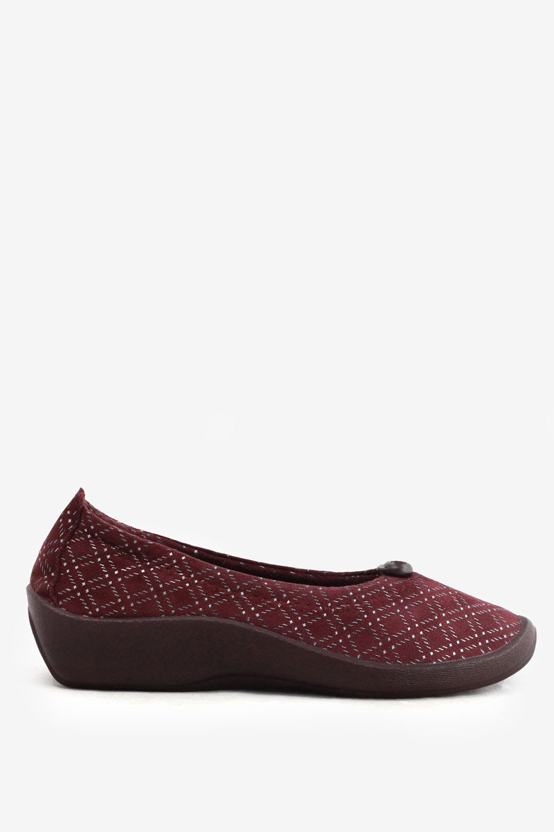 L14 - Lytech Quilted Ballerina Flat - Bordeaux Thyssen