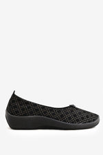 L14 - Lytech Quilted Ballerina Flat - Black Thyssen