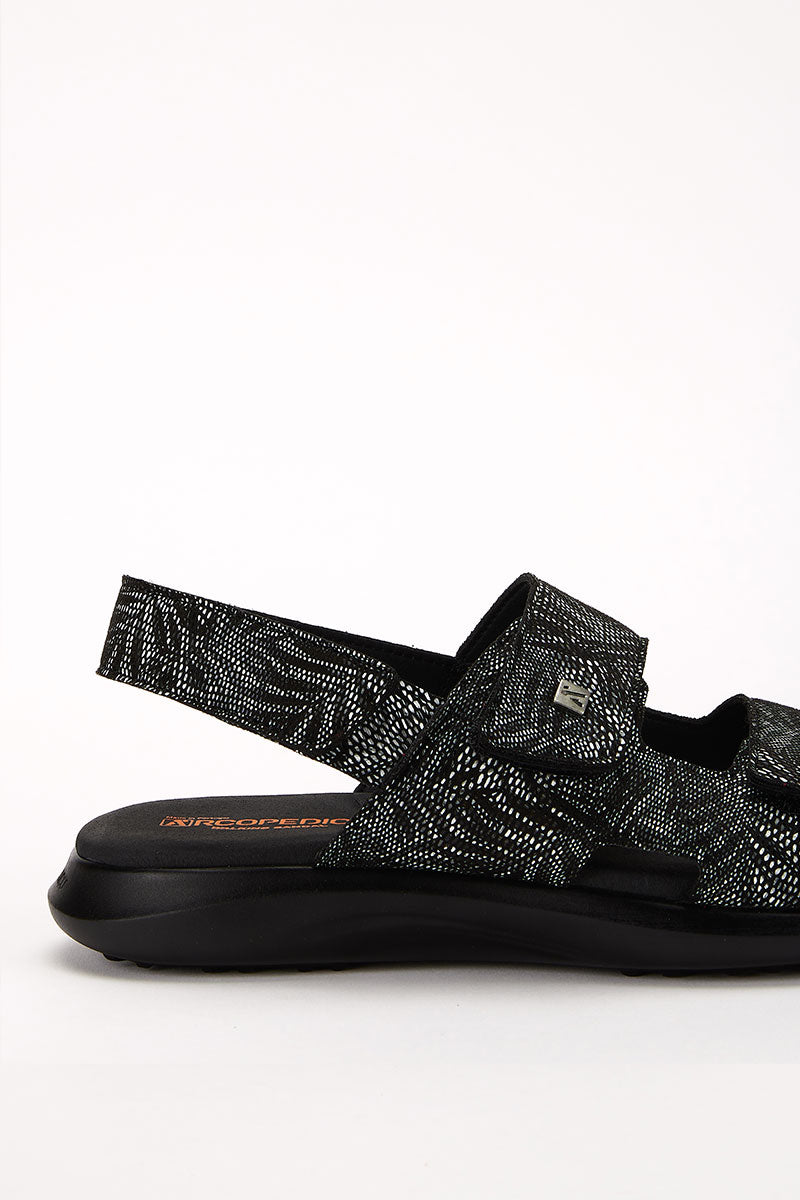 Sumava Palm - Printed Lytech Walking Sandal - Black