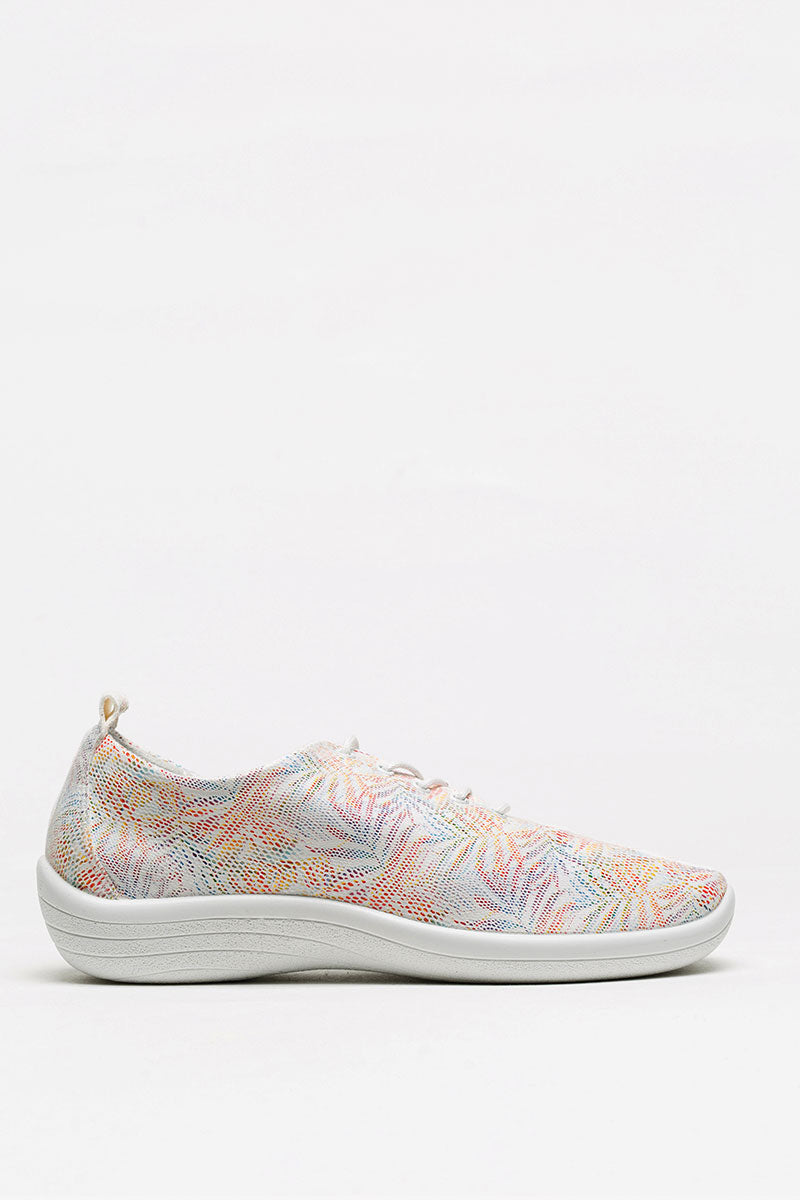 Lanin Palm - Printed Lytech Lace-Up Sneaker - White