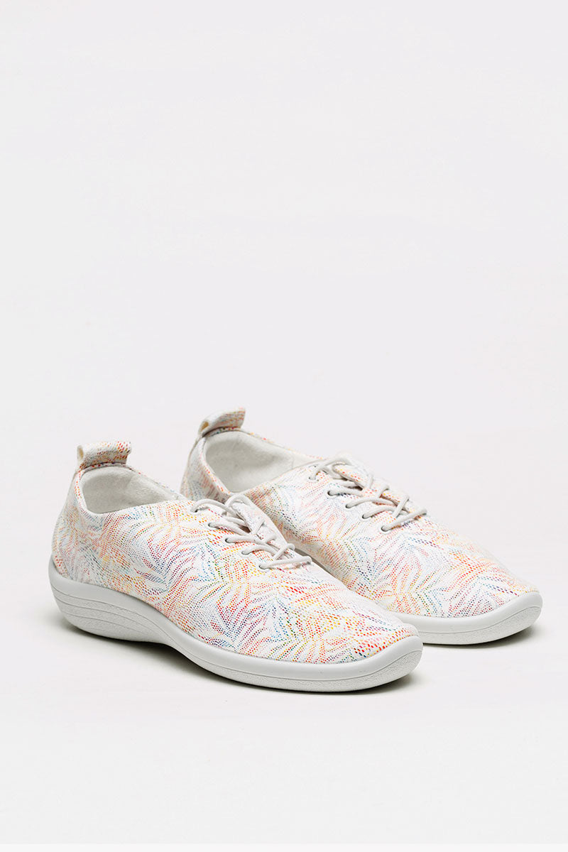 Lanin Palm - Printed Lytech Lace-Up Sneaker - White