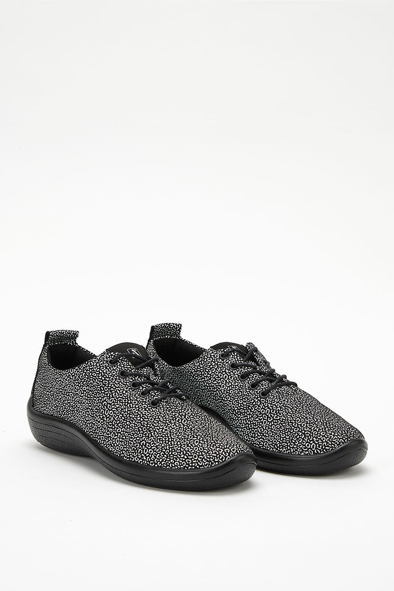 Lanin Seashell - Printed Lytech Lace-Up Sneaker - Black