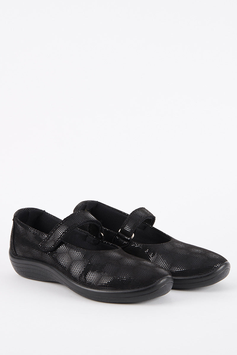 Estrela Stardust - Printed Lytech Mary Jane - Black