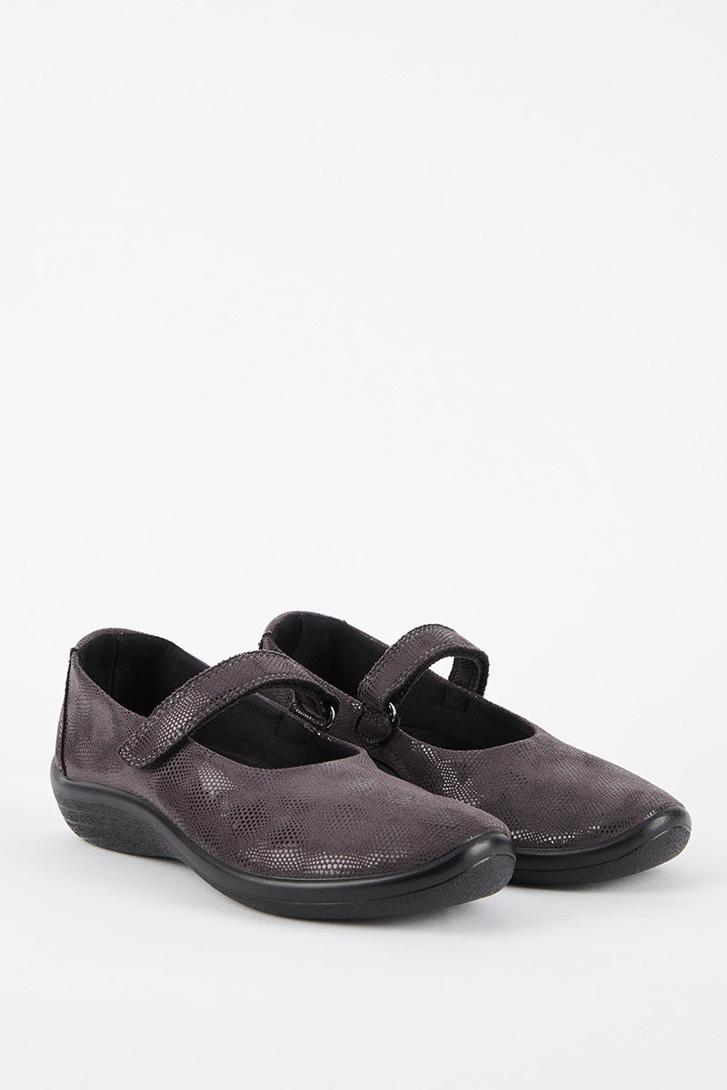 Estrela Stardust - Printed Lytech Mary Jane - Deep Gray