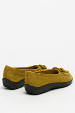Lyla Sport - Knit Bow-Detail Flat - Mustard