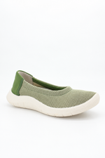Thetis - Knit Slip-On Ballerina - Green Earth
