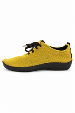 LS - Knit Lace-Up Sneaker - Mustard