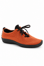 LS - Knit Lace-Up Sneaker - Orange