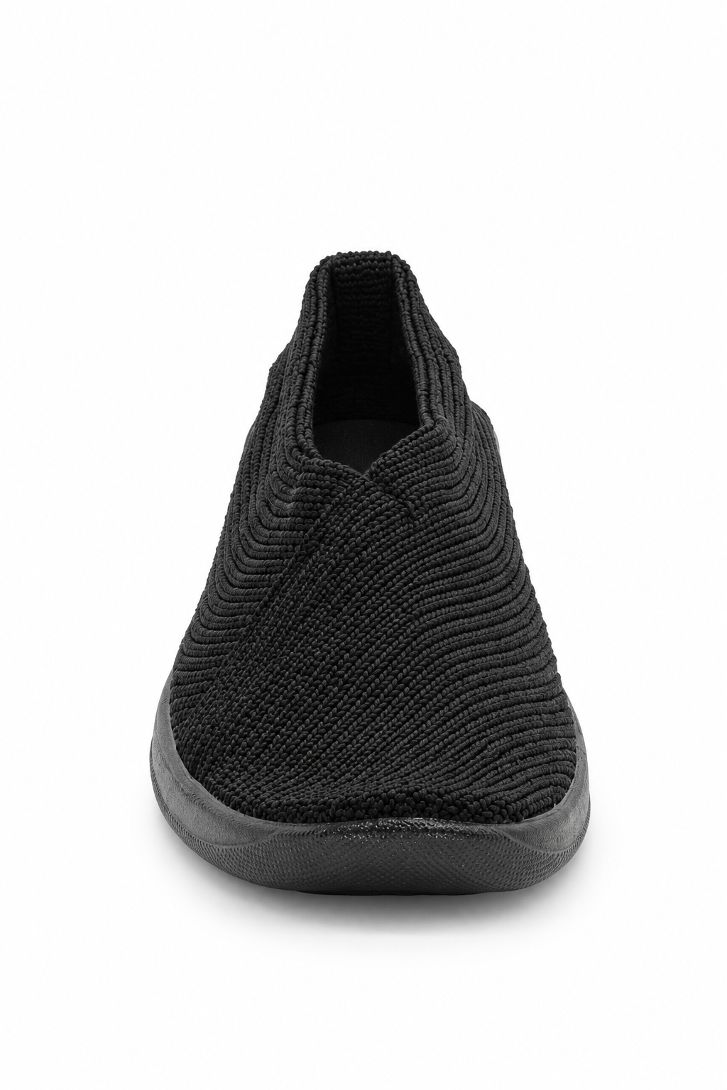 Mailu - Ribbed Knit Comfort Flat - Black