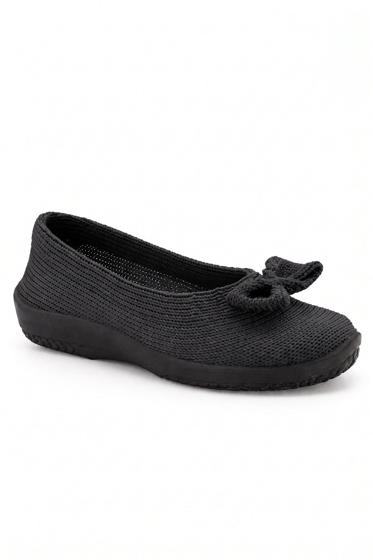 Lyla Sport - Knit Bow-Detail Flat - Black