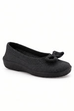 Lyla Sport - Knit Bow-Detail Flat - Black
