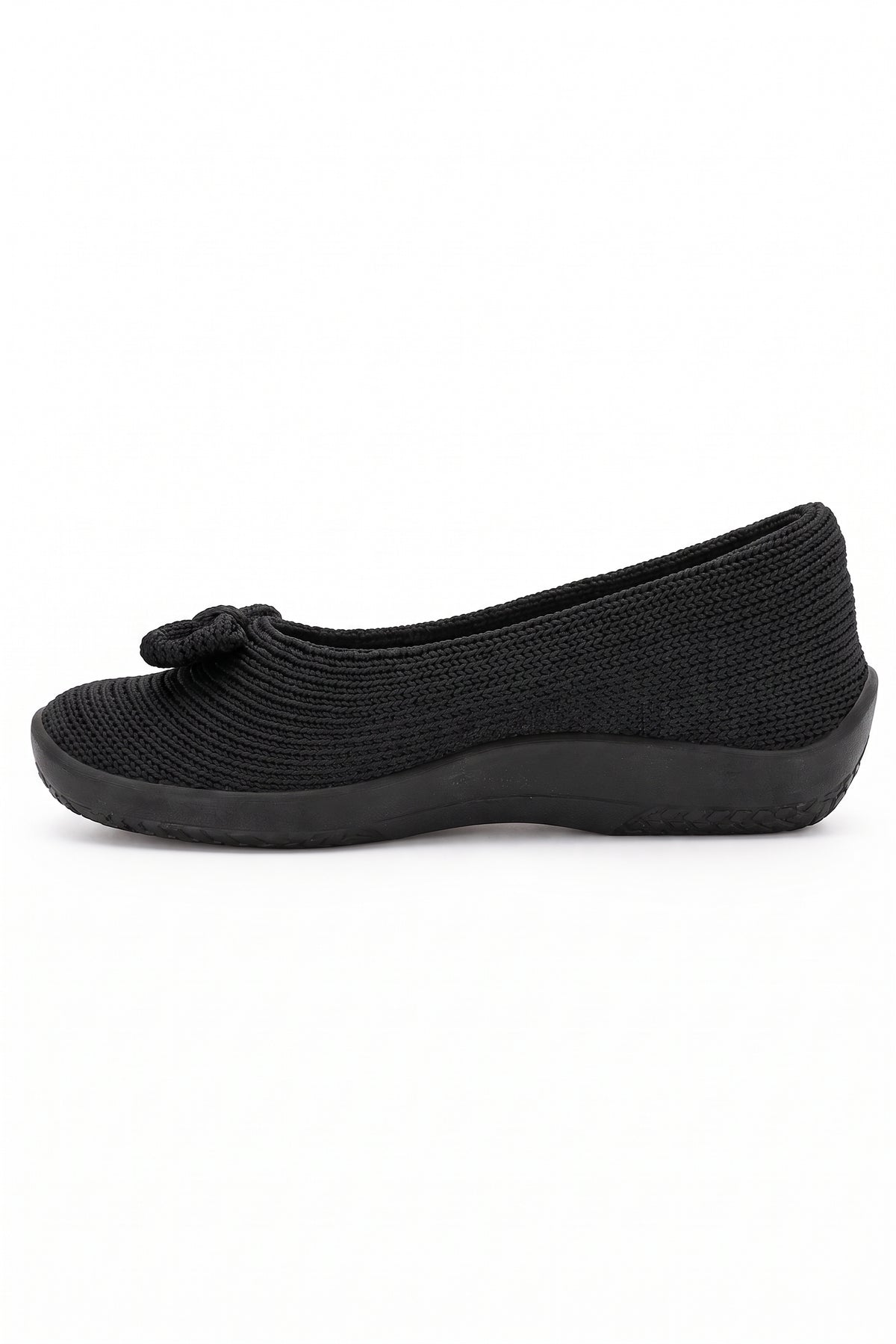 Lyla Sport - Knit Bow-Detail Flat - Black