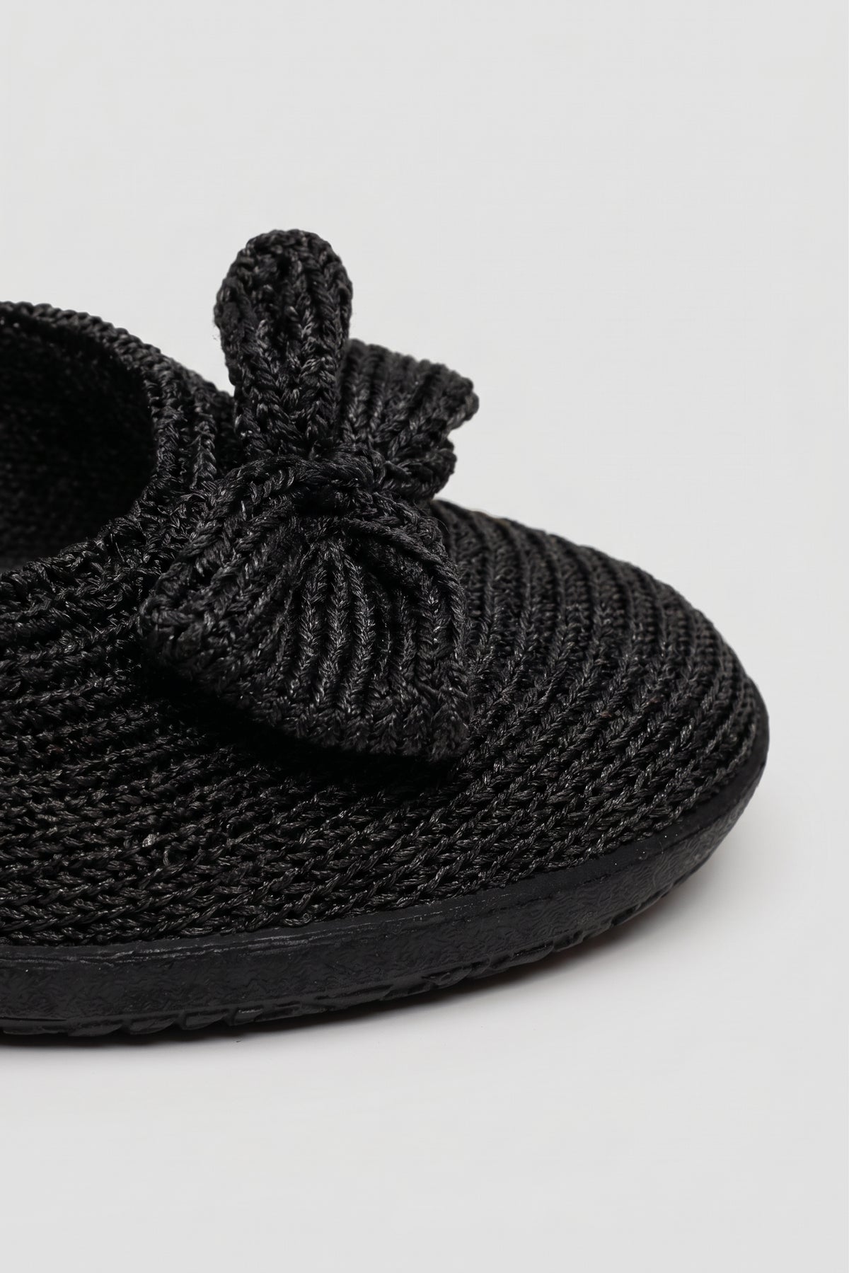 Lyla Sport - Knit Bow-Detail Flat - Black