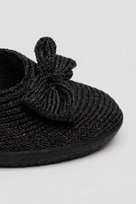 Lyla Sport - Knit Bow-Detail Flat - Black