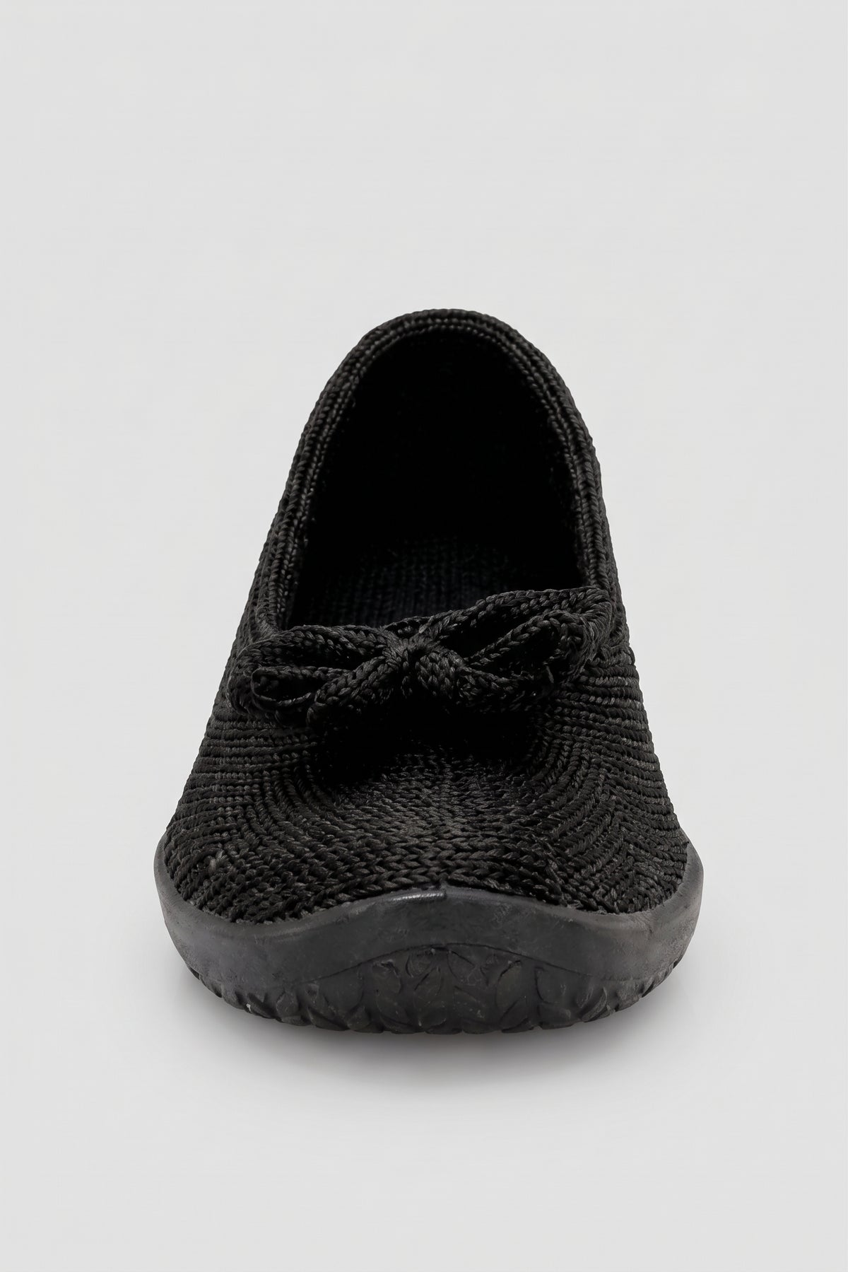 Lyla Sport - Knit Bow-Detail Flat - Black