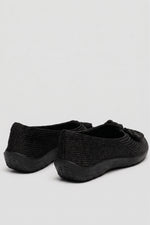 Lyla Sport - Knit Bow-Detail Flat - Black