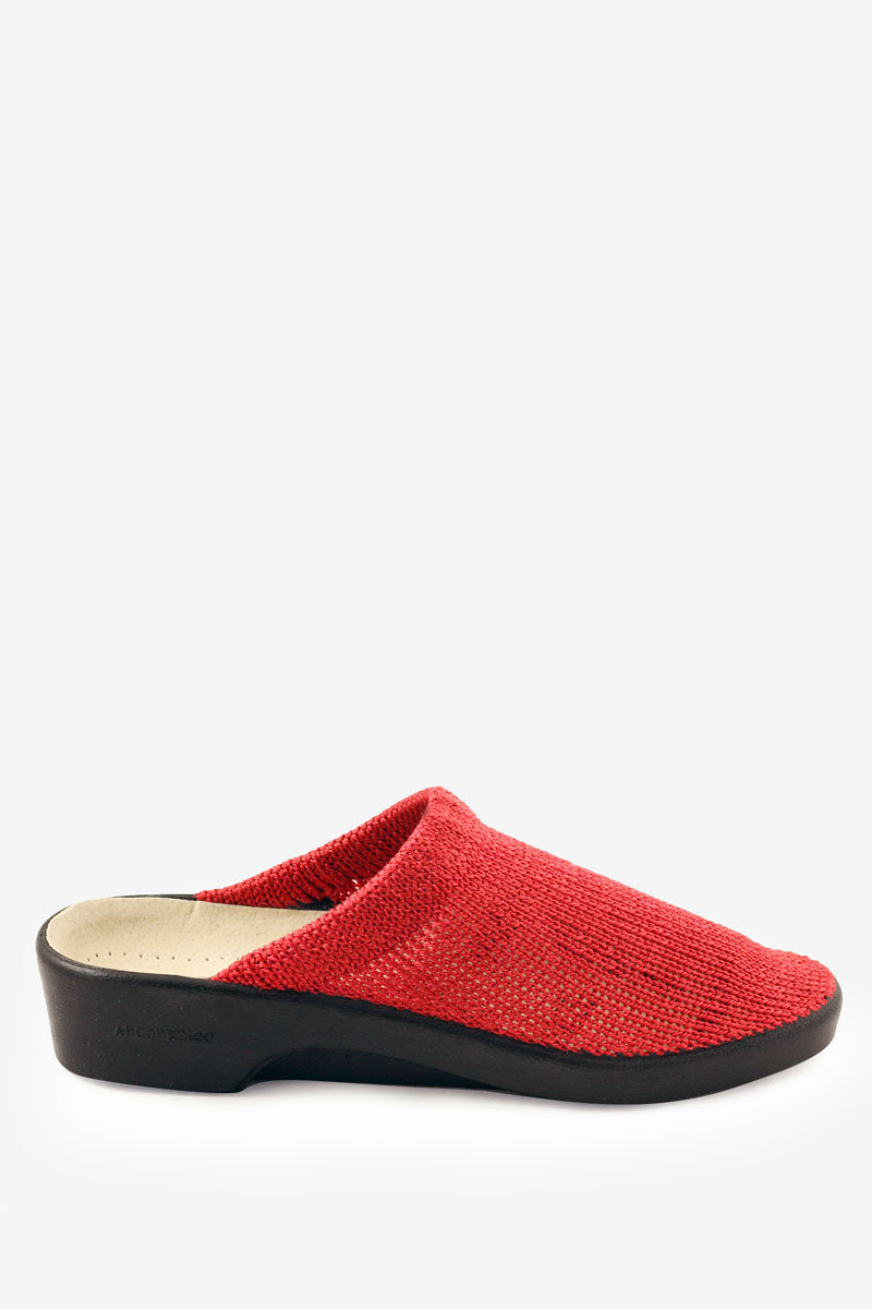Light - Knit Open-Back Mule - Red