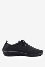 LS - Knit Lace-Up Sneaker - Black