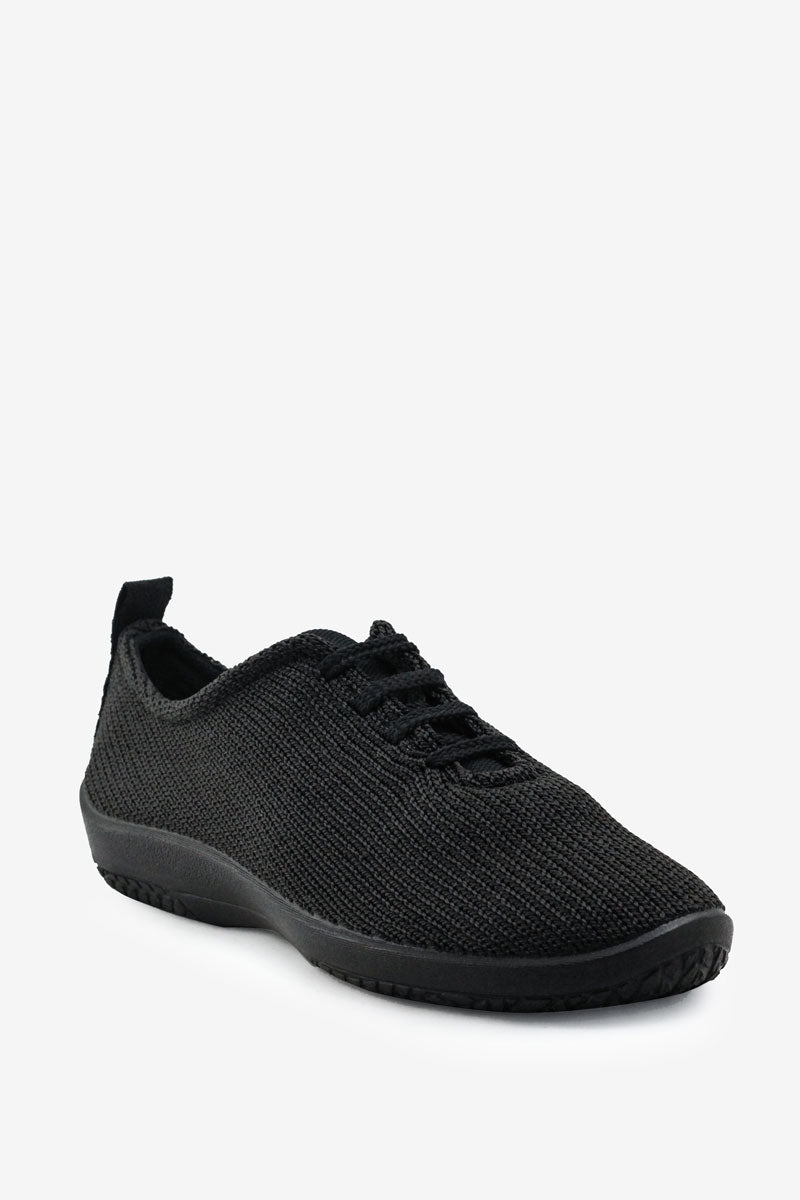 LS - Knit Lace-Up Sneaker - Black