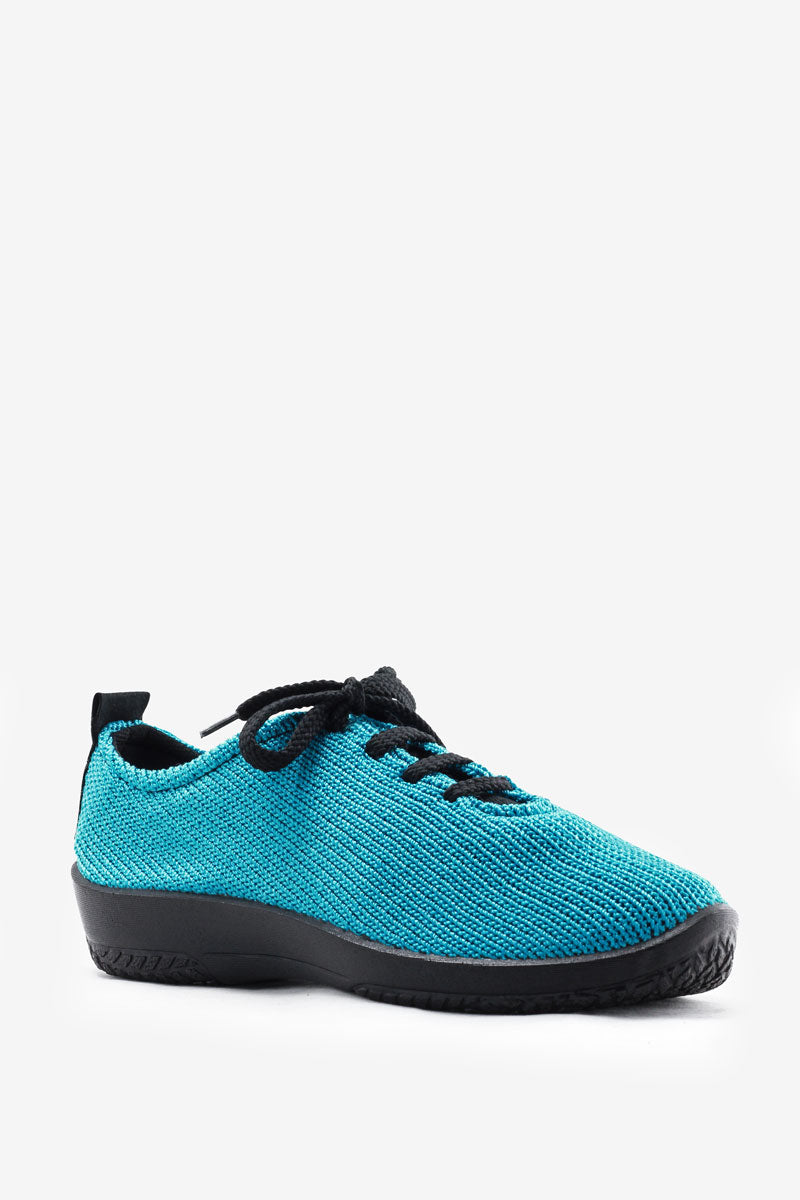 LS - Knit Lace-Up Sneaker - Turquoise
