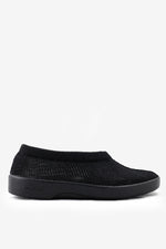 Sec V - Knit Slip-On Comfort Flat - Black