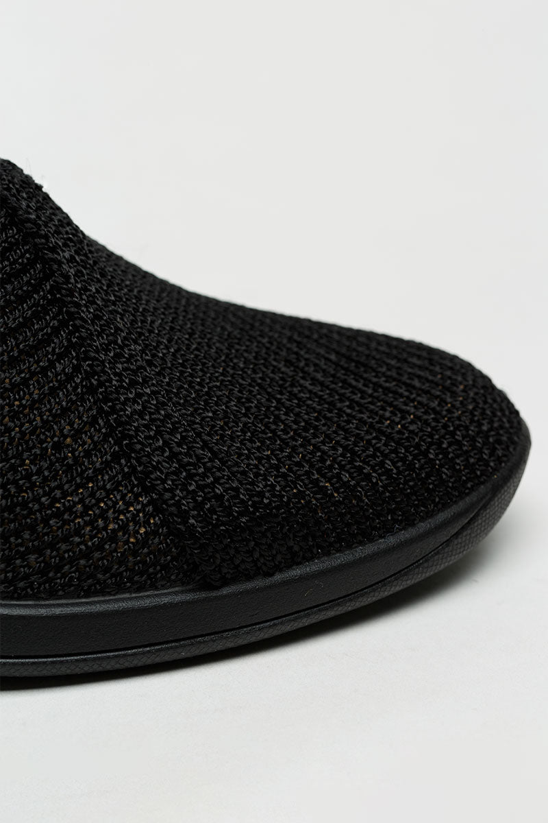 Mailu - Ribbed Knit Comfort Flat - Black