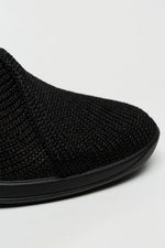 Mailu - Ribbed Knit Comfort Flat - Black