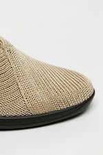Mailu - Ribbed Knit Comfort Flat - Beige