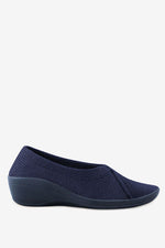 Mailu - Ribbed Knit Comfort Flat - Navy