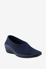 Mailu - Ribbed Knit Comfort Flat - Navy