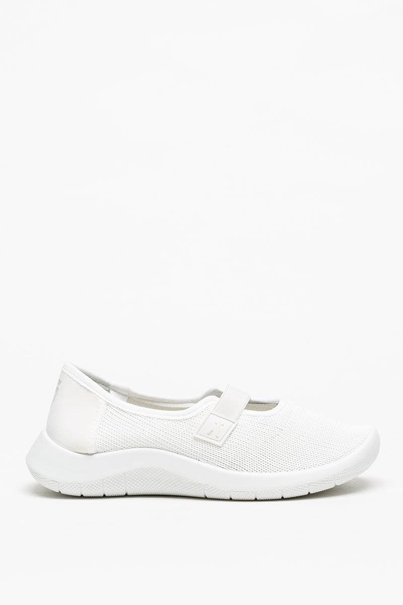 Cibele - Recycled Knit Mary Jane - White