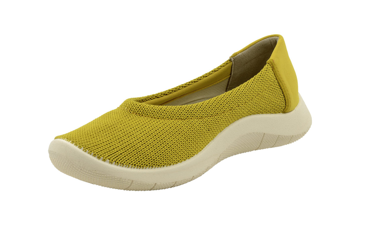 Thetis - Knit Slip-On Ballerina - Mustard