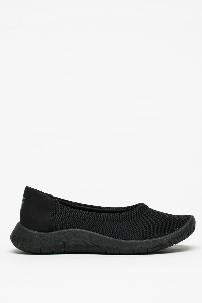 Thetis - Knit Slip-On Ballerina - Black