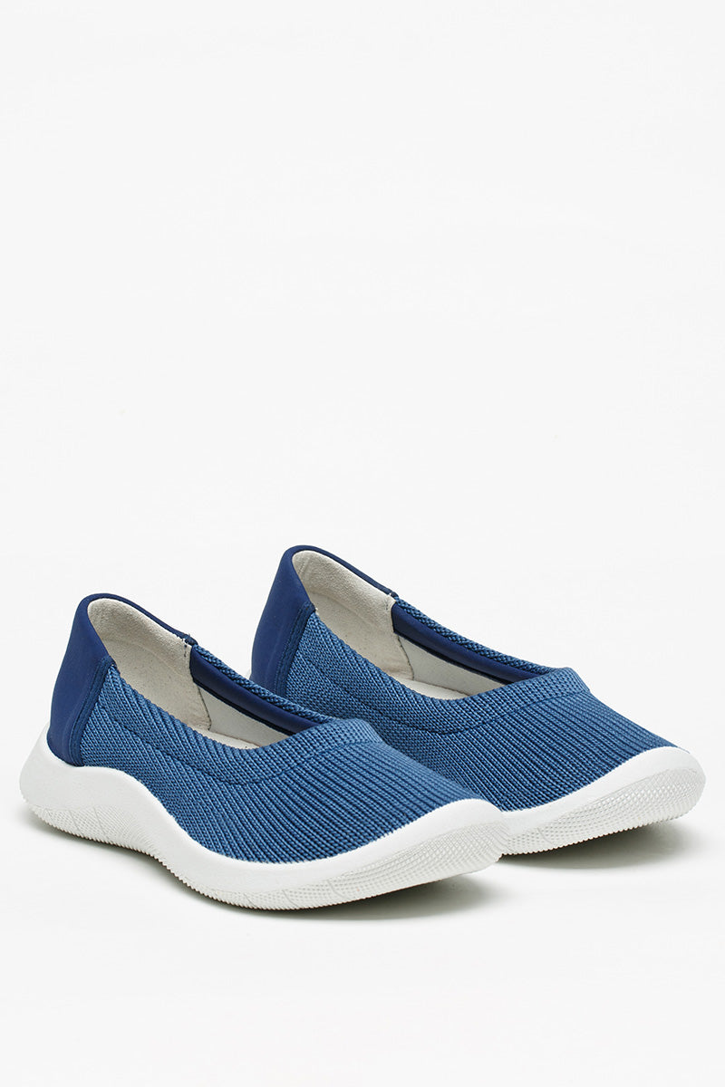 Thetis - Knit Slip-On Ballerina - Blue