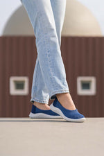 Thetis - Knit Slip-On Ballerina - Blue