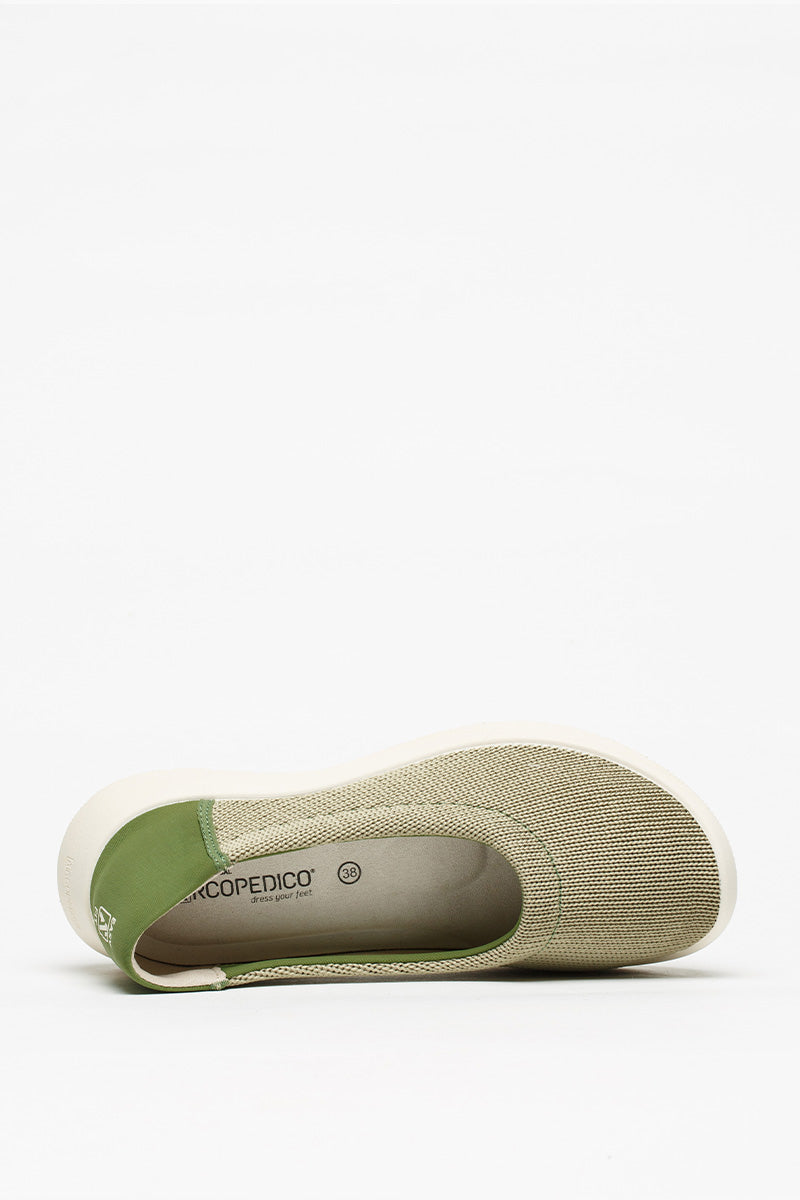 Thetis - Knit Slip-On Ballerina - Green Earth