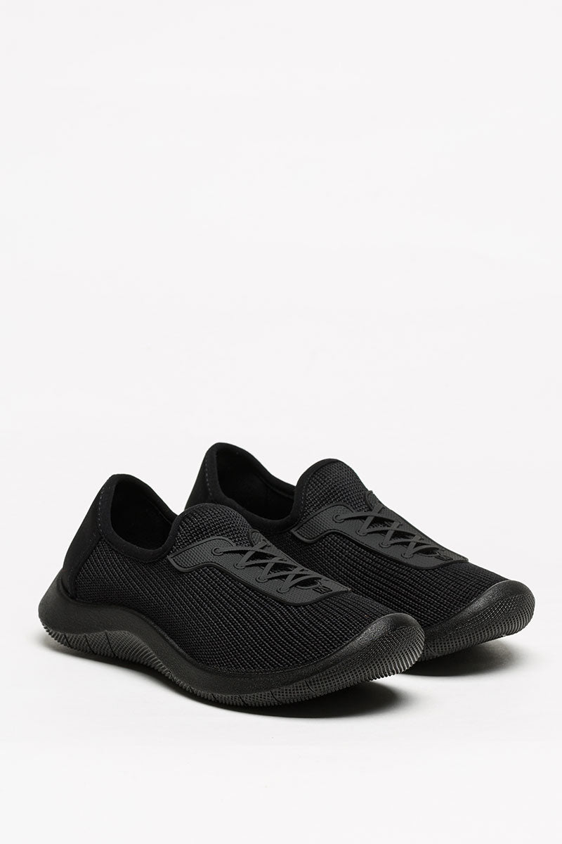 Ocean - Eco Knit Lace-Up Sneaker - Black