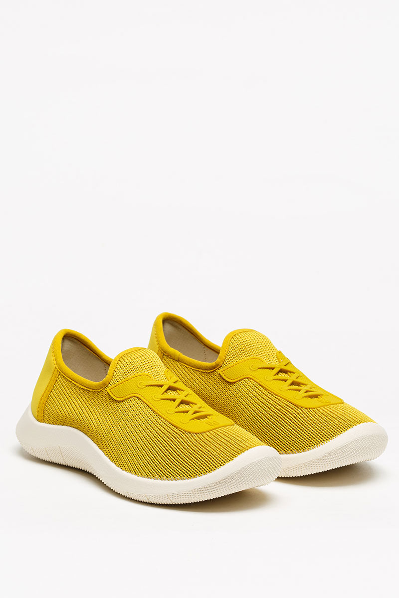 Ocean - Eco Knit Lace-Up Sneaker - Mustard