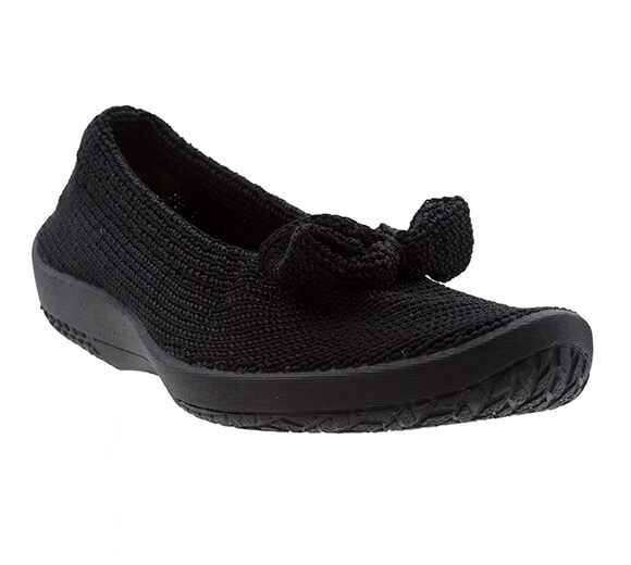 Lyla Sport - Knit Bow-Detail Flat - Black